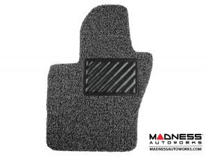 Jeep Renegade All Weather Floor Mats - Front + Rear - Rubber Woven Carpet - Black + Grey 